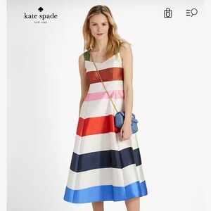 EUC Kate Spade Adventure Stripe Grace Multicolor Midi Dress